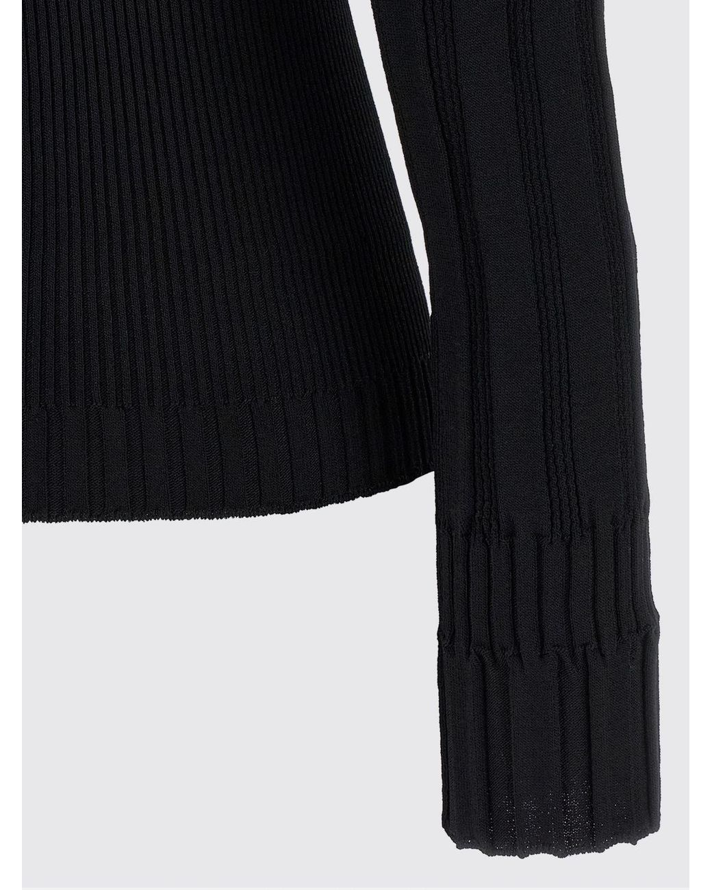 Balmain Yellow Ribbed Viscose Knit Top