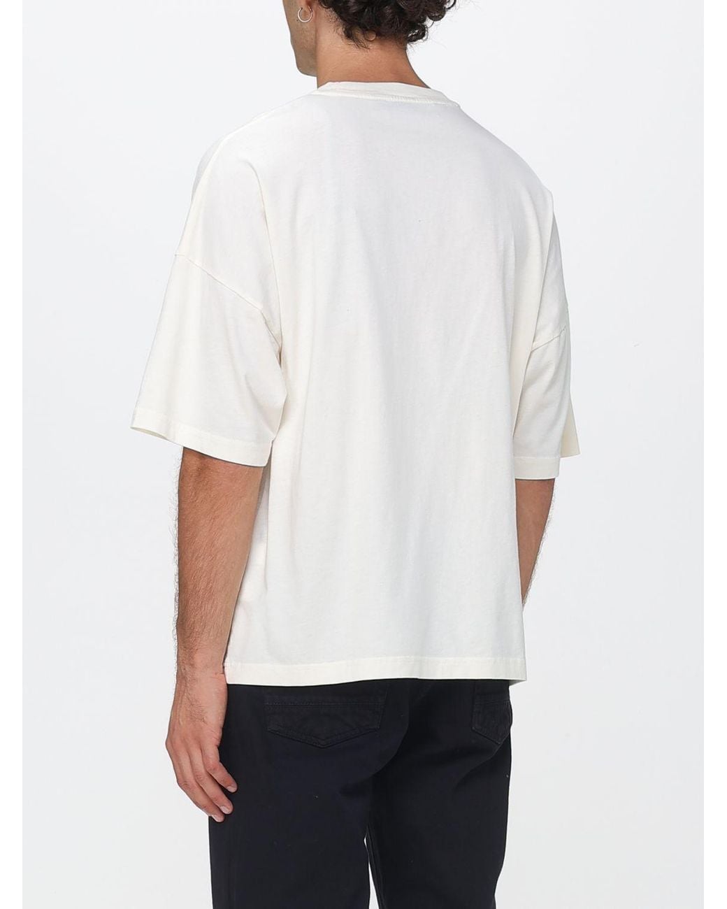 Palm Angels White Relaxed-Fit Logo-Print Cotton T-Shirt for men