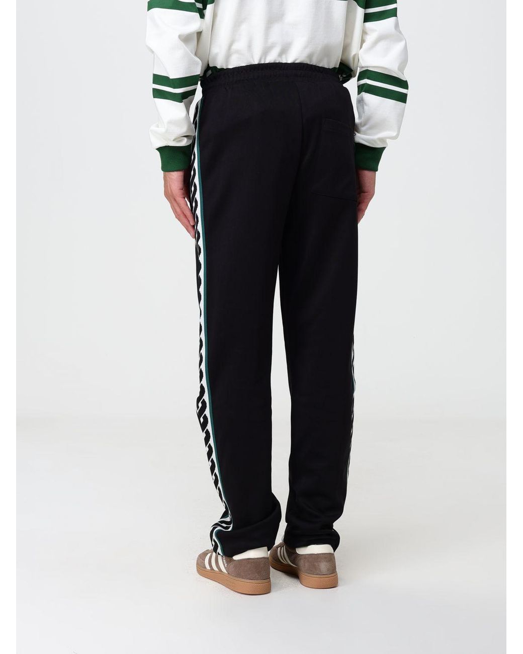 Drole de Monsieur Black Cotton-Blend Jogging Trousers With Side Bands for men