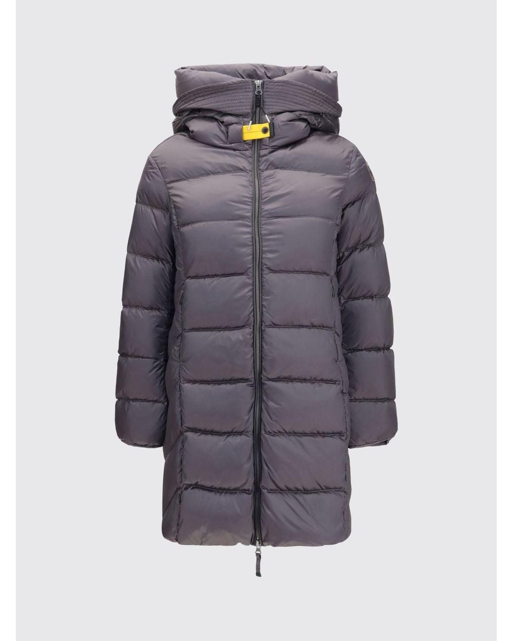 Parajumpers Blue Marion Long Quilted Down Jacket With Hood And High Neck
