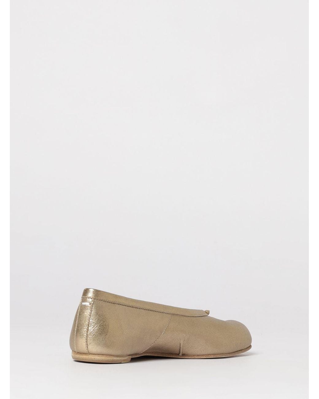 Maison Margiela Natural Laminated Leather Tabi Ballerina Shoes