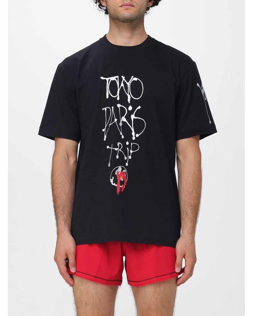 Y-3 Black Dropped Shoulder Bci Cotton T-Shirt With A Graphic Print for men