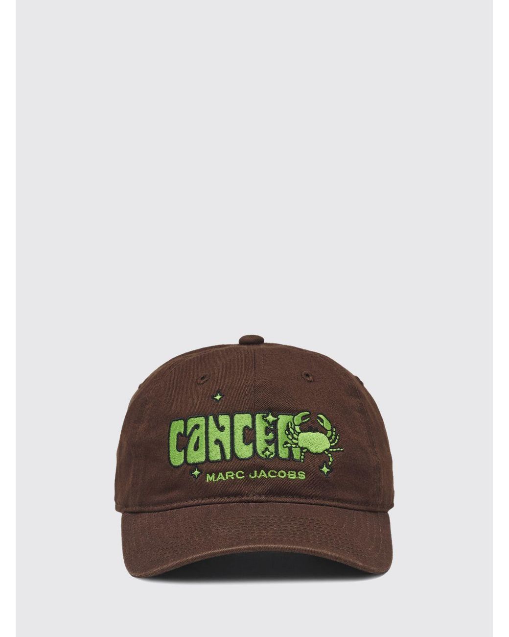 Marc Jacobs Green Cancer Cotton Baseball Cap With Embroidered Slogan