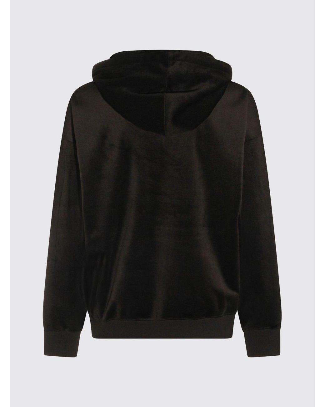 Y-3 Black Velvet Hoodie With Drawstring And Kangaroo Pocket for men