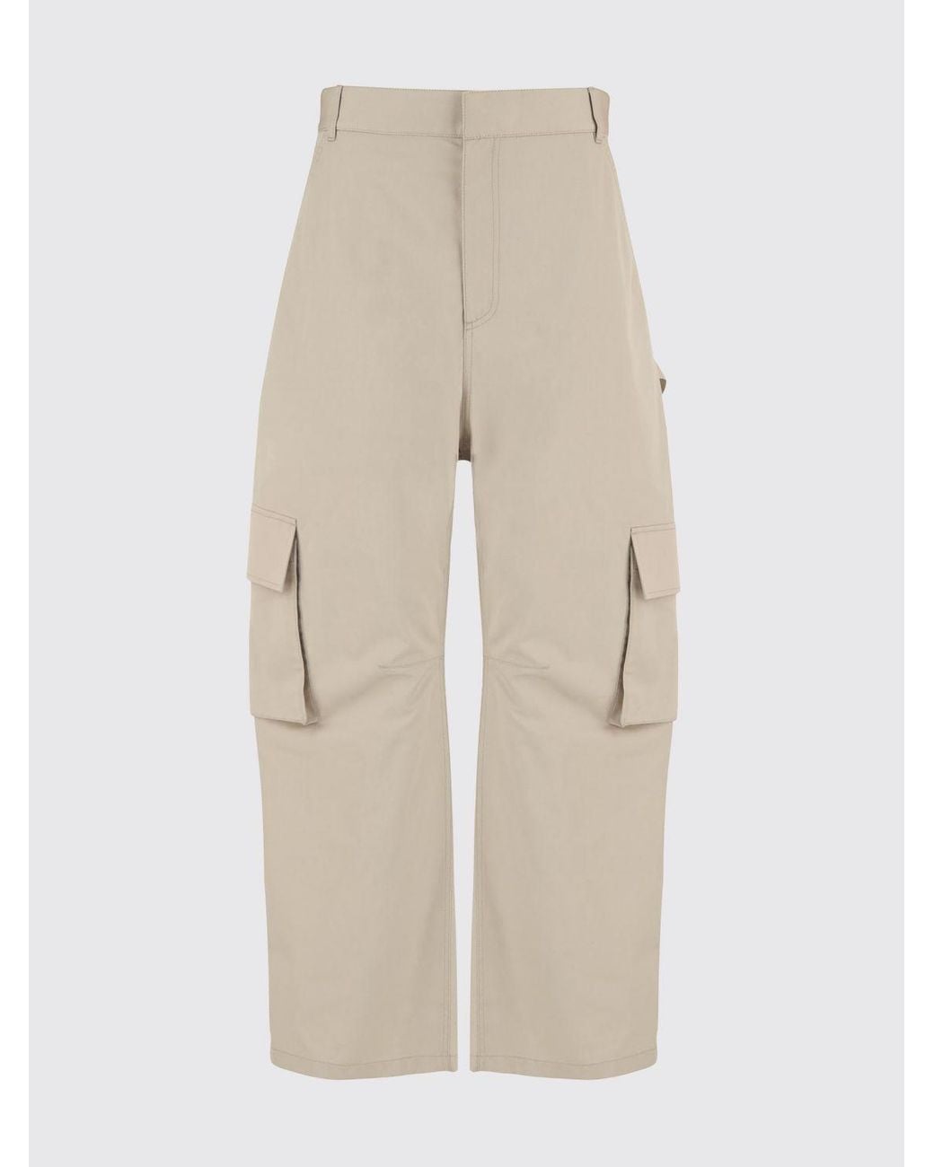 Balenciaga Natural High-Waisted Wide-Leg Cargo Trousers