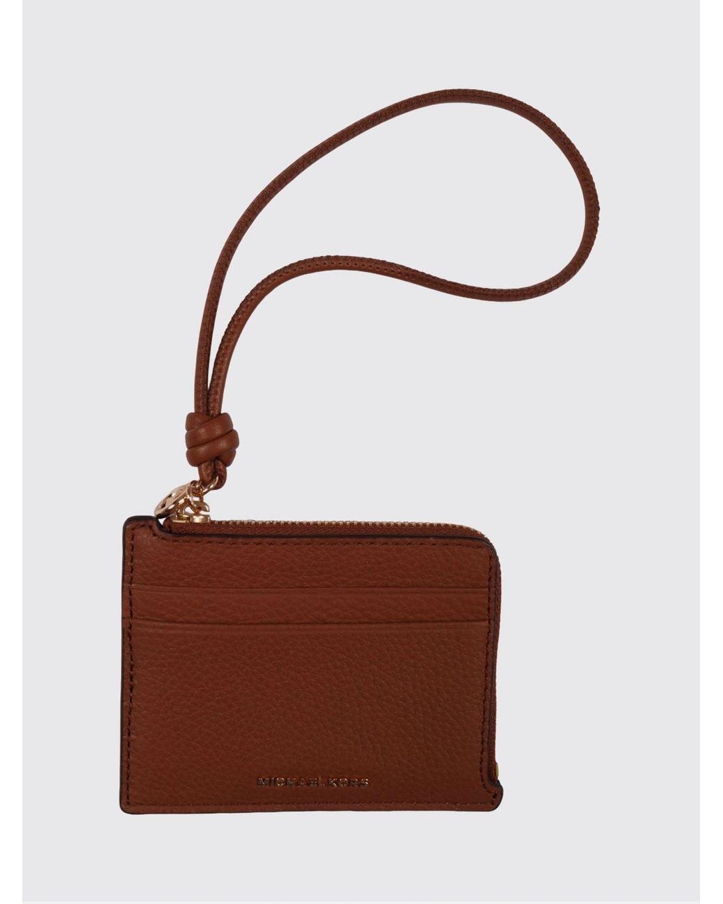 Michael Kors Brown Grained Leather Credit Card Holder