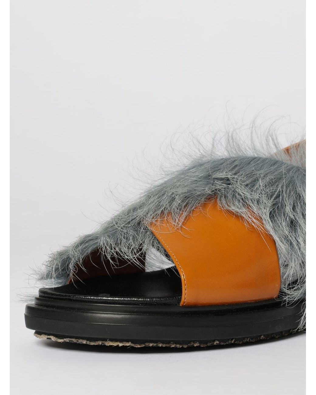 Marni Multicolor Leather And Fur Sandals