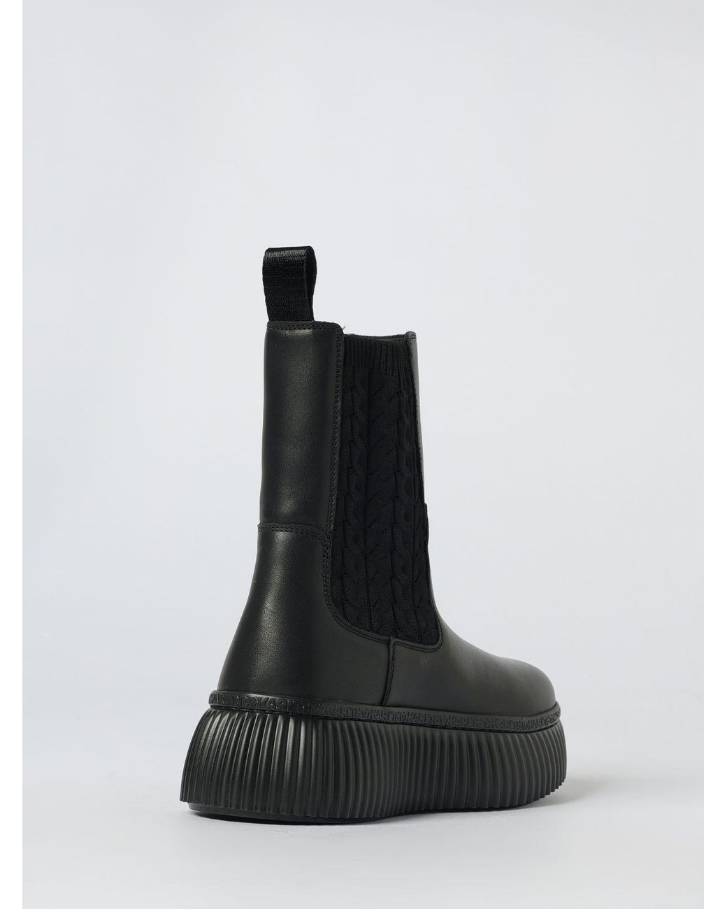 Karl Lagerfeld Black Flat Ankle Boots