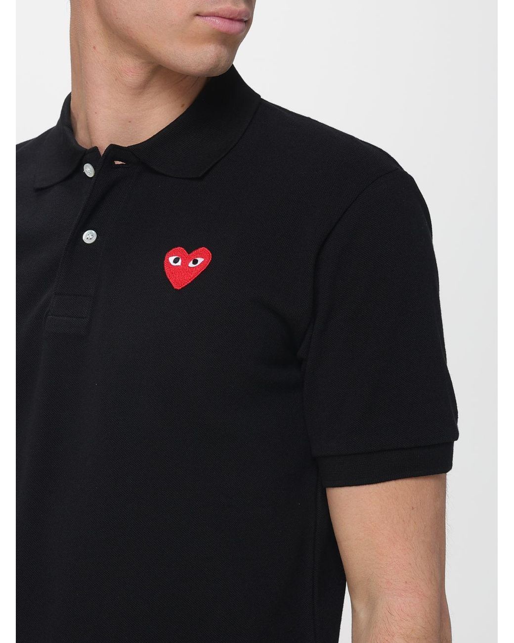 COMME DES GARÇONS PLAY Black Comme Des Gar&Ccedil	Ons Play Cotton Polo Shirt With Logo for men