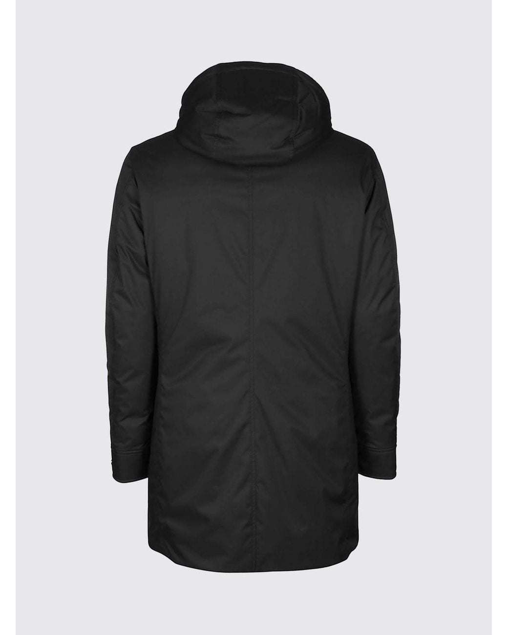 Moorer Black Goose Down-Padded Parka With Hood And Waterproof Finish for men
