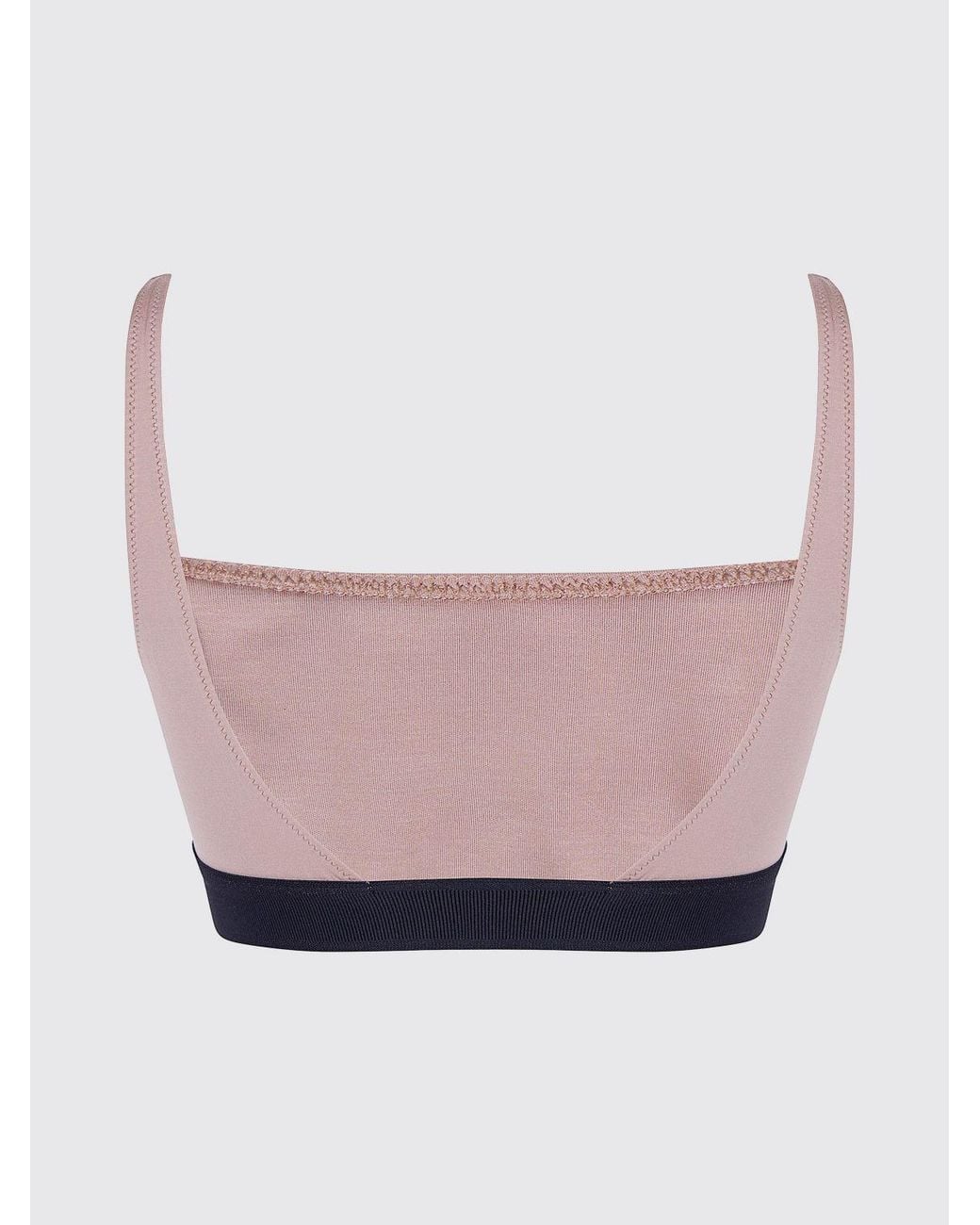 Tom Ford Blue Cropped Modal Bralette Top With Contrast Logo Band
