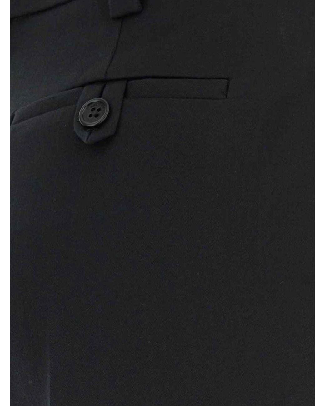 Balmain Black Straight Fit Pure Virgin Wool Tailored Trousers