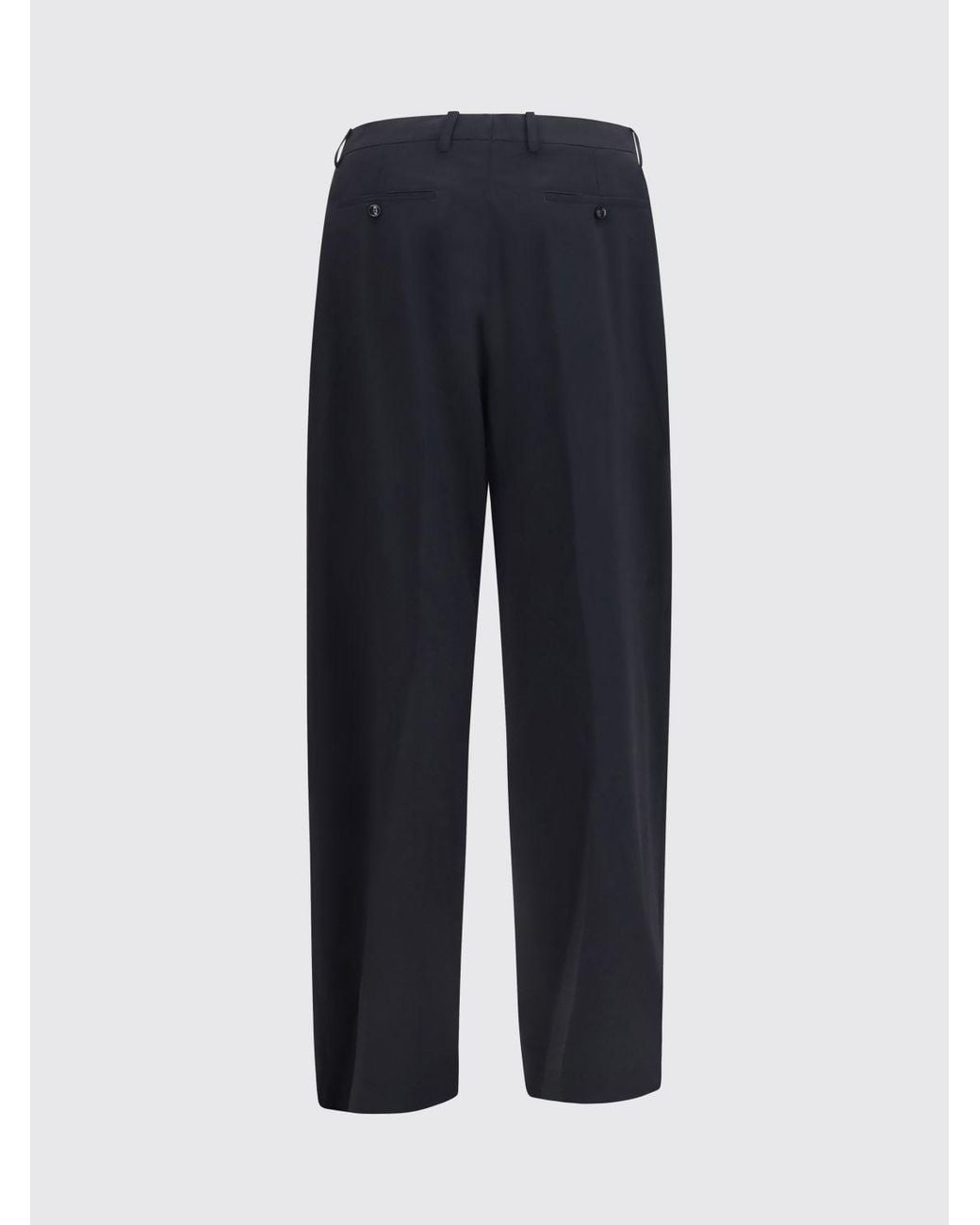 Giorgio Armani Blue Pleated Wide-Leg Wool Trousers for men