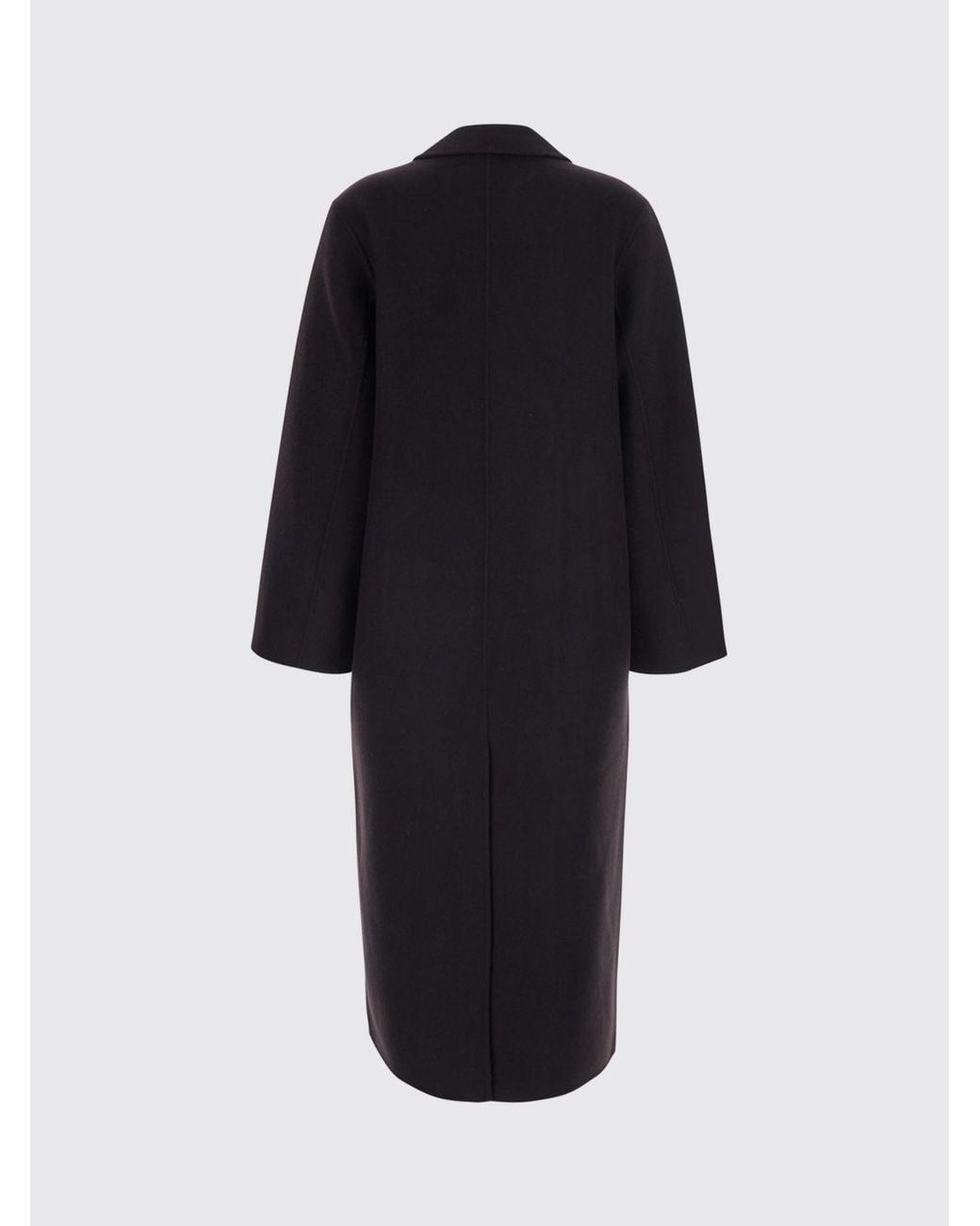 IVY & OAK Black Double-Breasted Long Coat