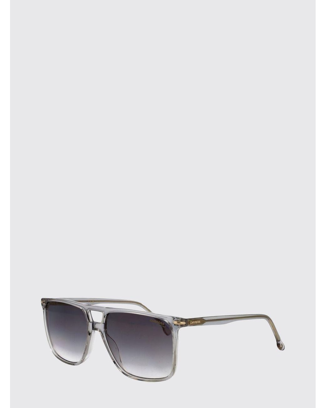 Carrera White Aviator Acetate Sunglasses With Double Bridge And Smoked Lenses for men