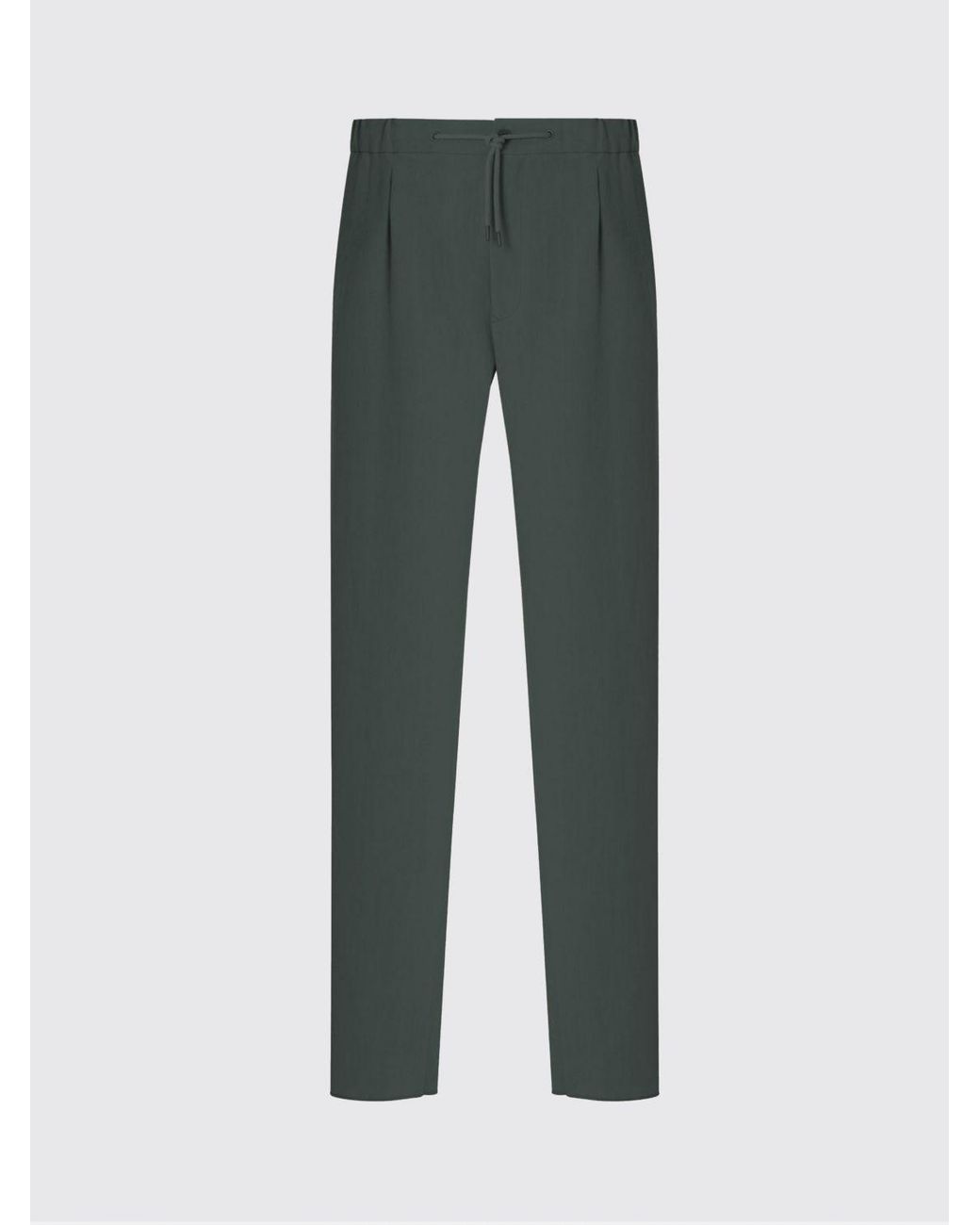 Giorgio Armani Green Linen Drawstring Trousers for men