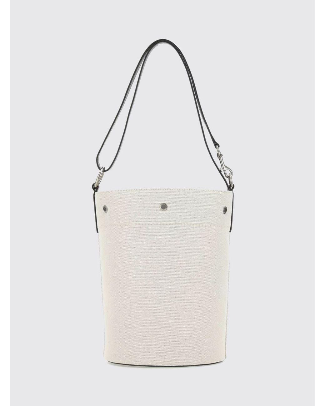 Saint Laurent White Rive Gauche Linen Bucket Bag for men