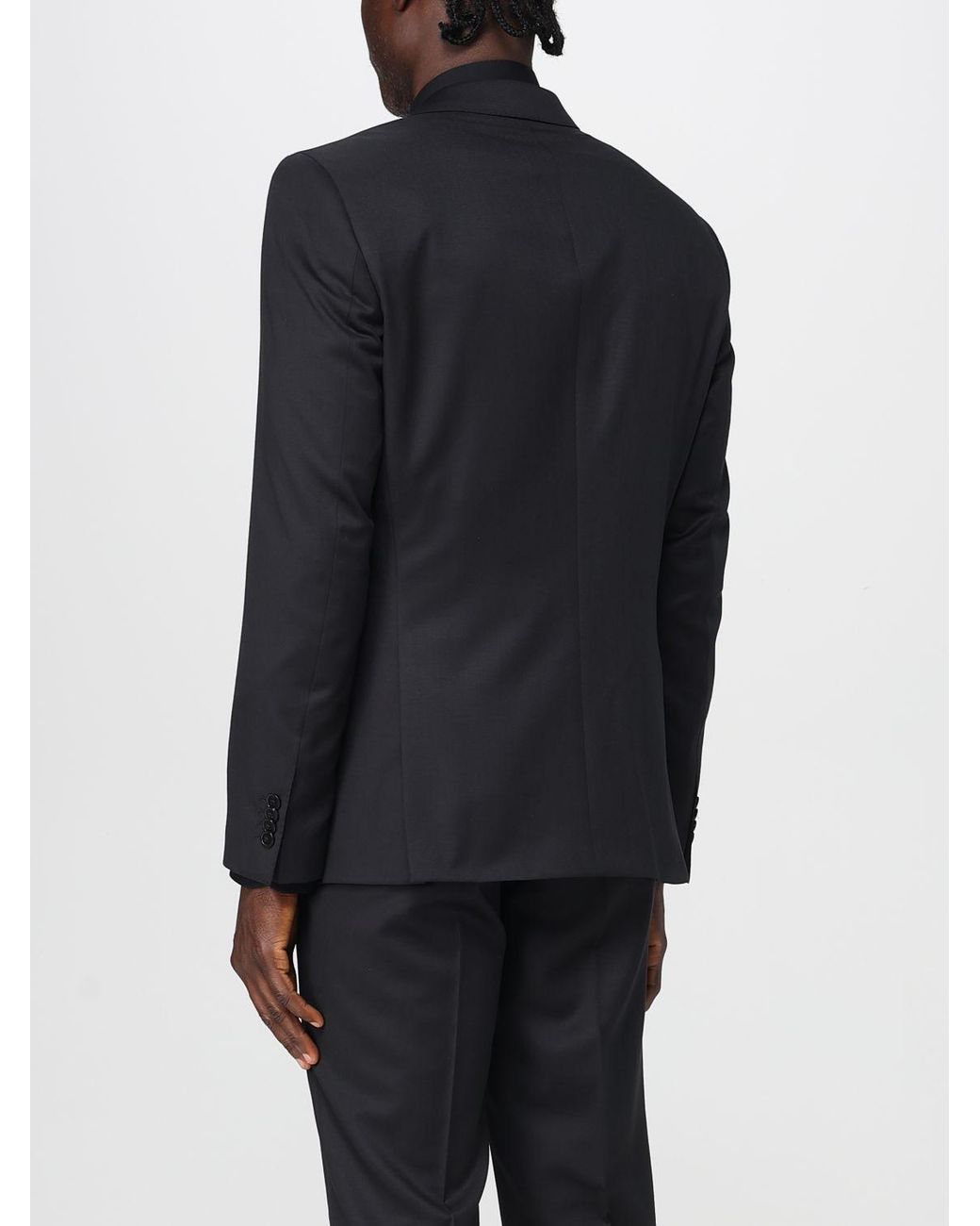 Boss Blue Single-Breasted Virgin Wool Blazer for men