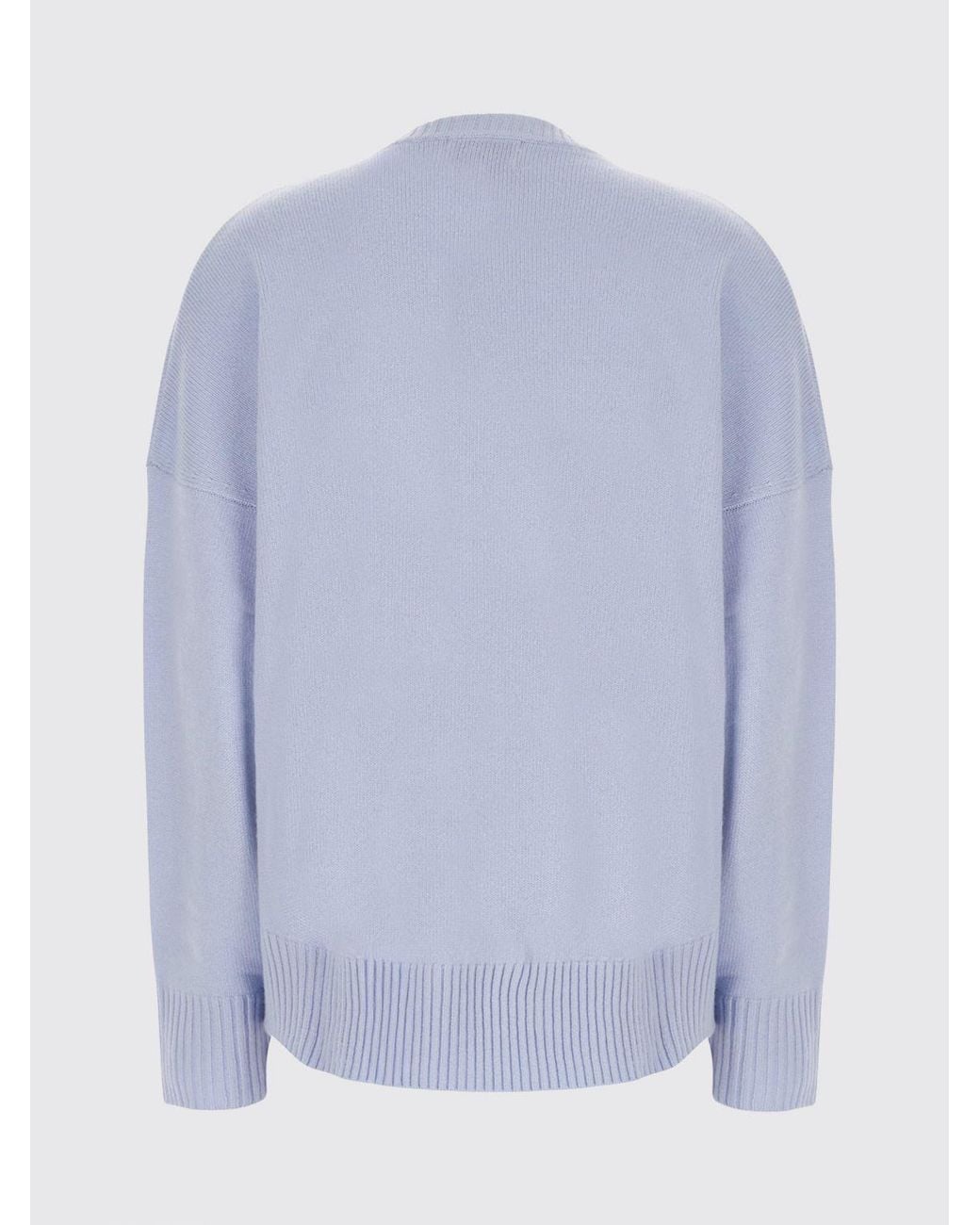 Loulou de Saison Blue Dropped Shoulder 100% Cashmere Crewneck Sweater