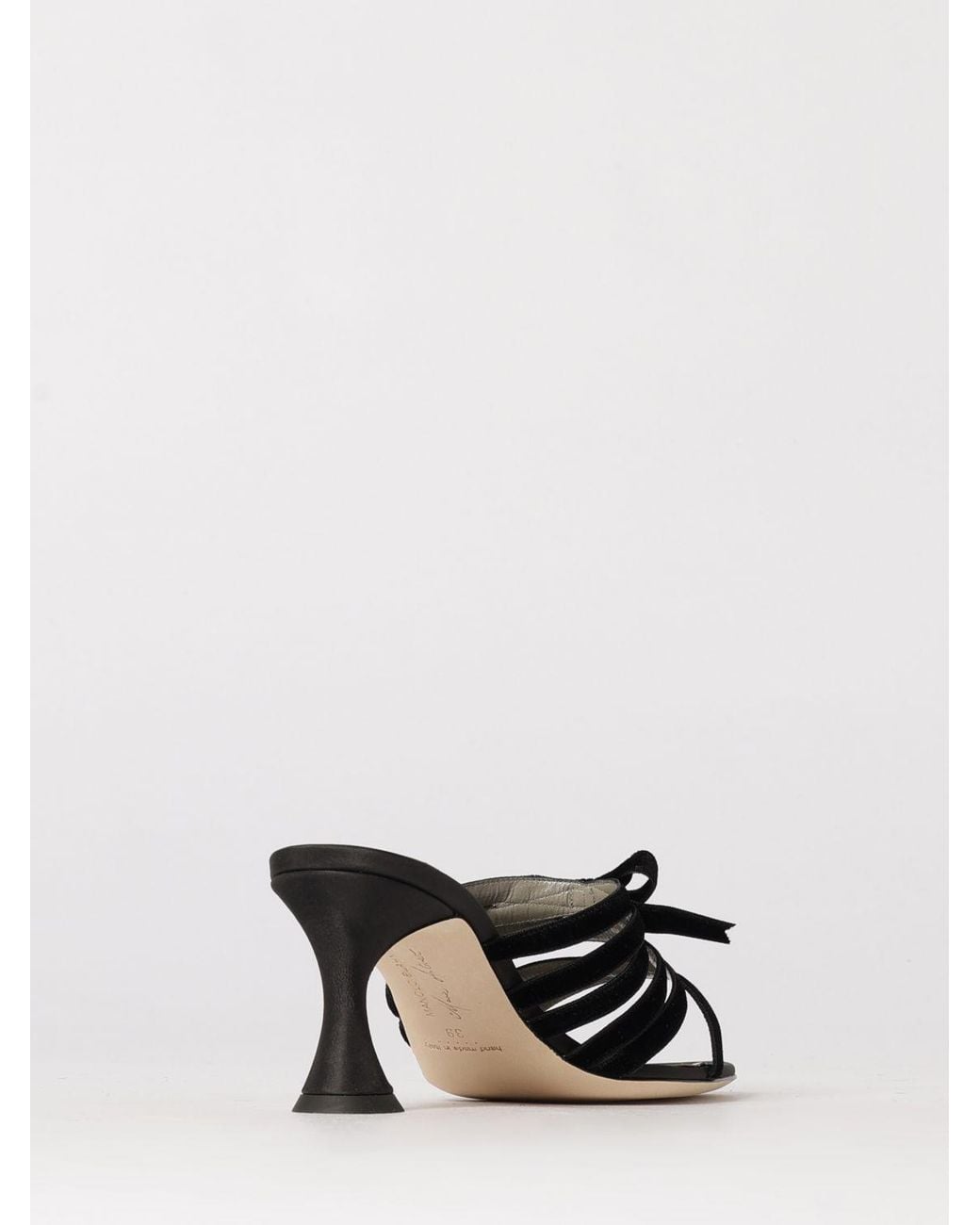 Manolo Blahnik White Clementel Satin And Velvet Mules With Bow