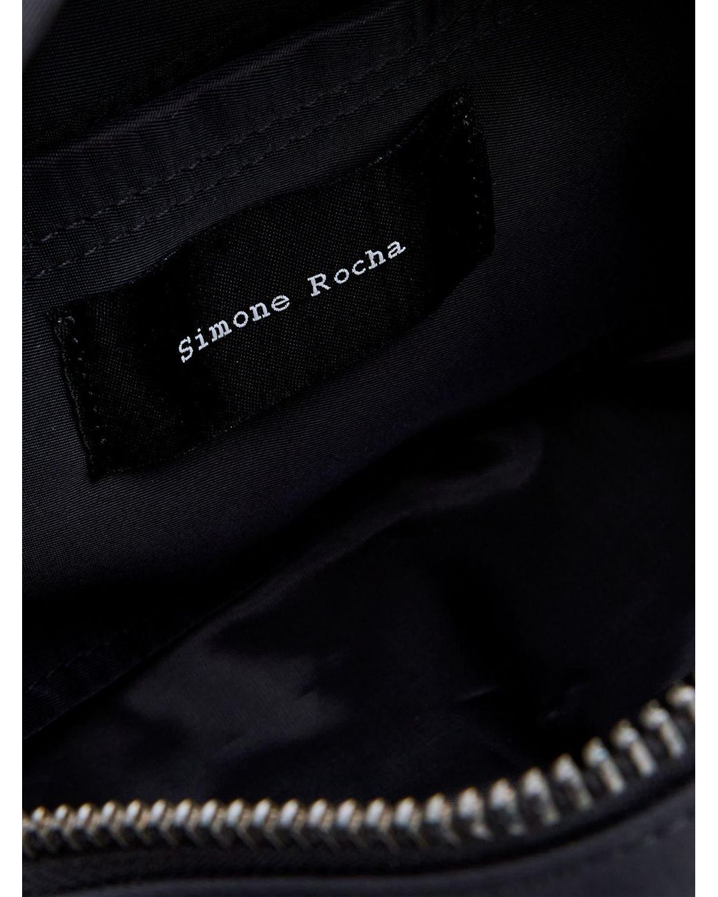 Simone Rocha White The Bow Polyester Shoulder Bag With Pearls