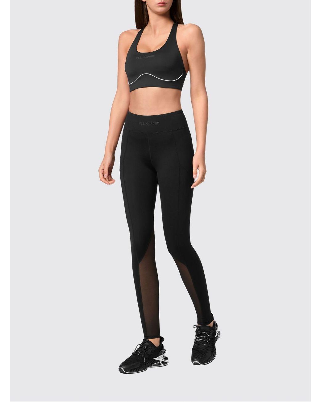 Philipp Plein Black Technical Stretch Fabric Leggings