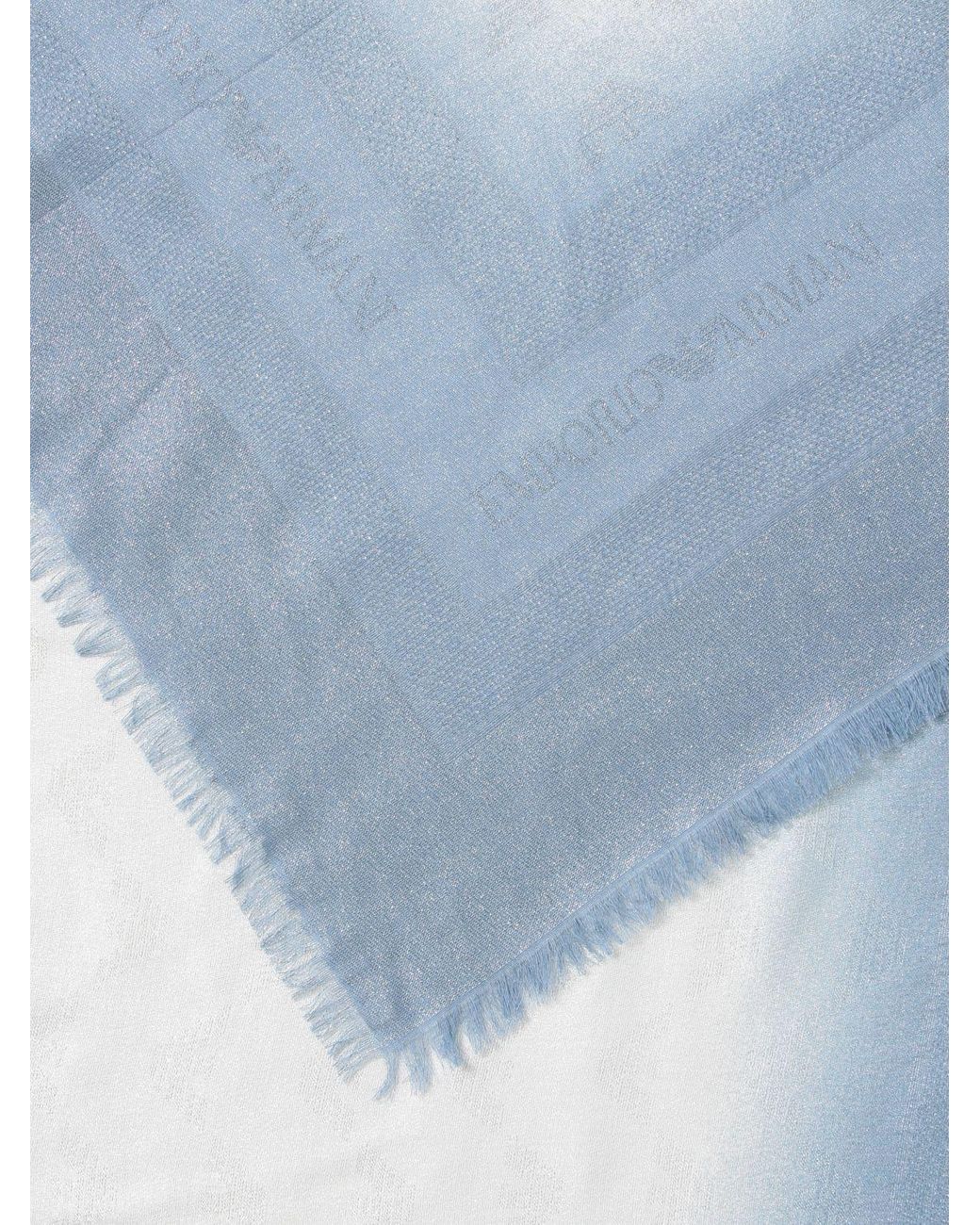 Écharpe Emporio Armani en coloris Bleu | Lyst