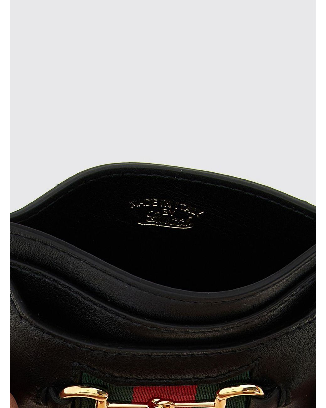 Portacarte Web Horsebit di Gucci in White