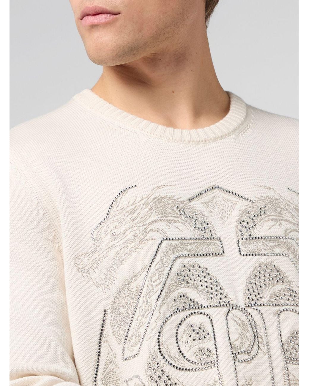Philipp Plein Natural Sweater for men