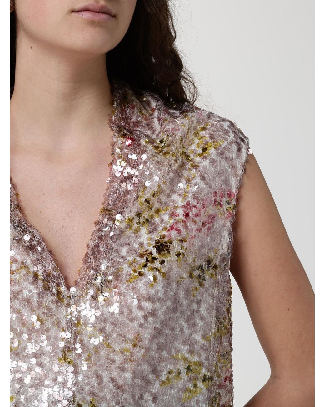 Top De Lentejuelas Alberta Ferretti de color Natural