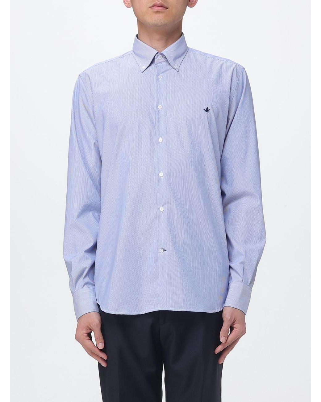 Brooksfield Blue Striped Poplin Shirt for men