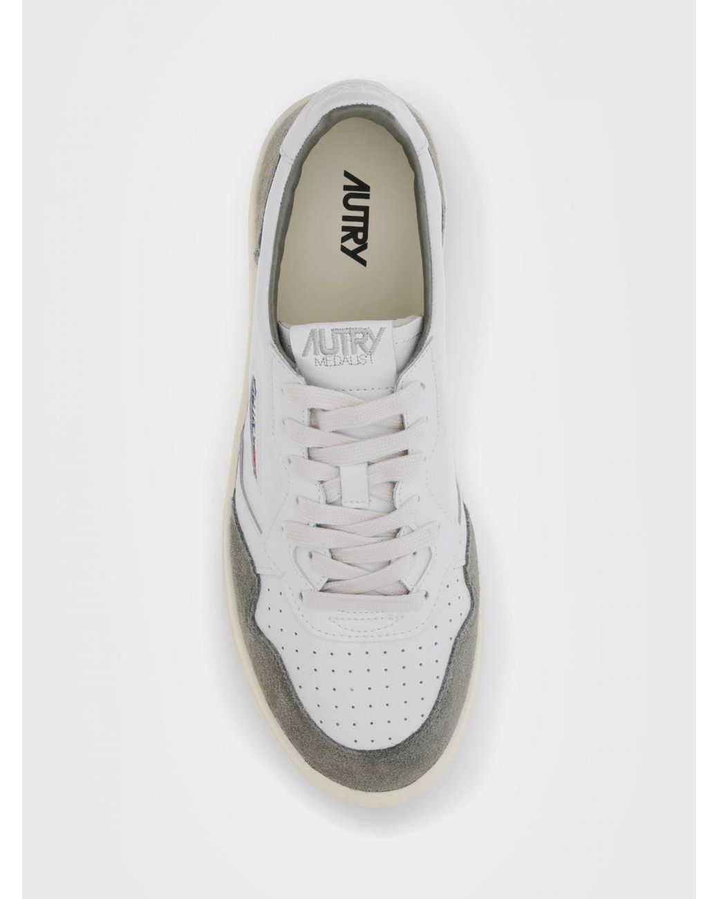 Autry White Suede Logo Details Low-Top Sneakers for men