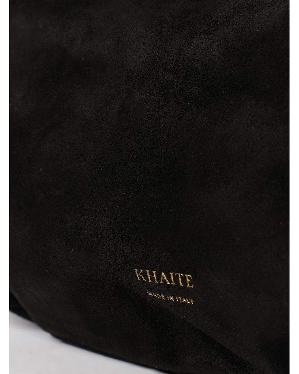 Khaite Black Olivia Small Suede Calfskin Hobo Bag With Zip Closure