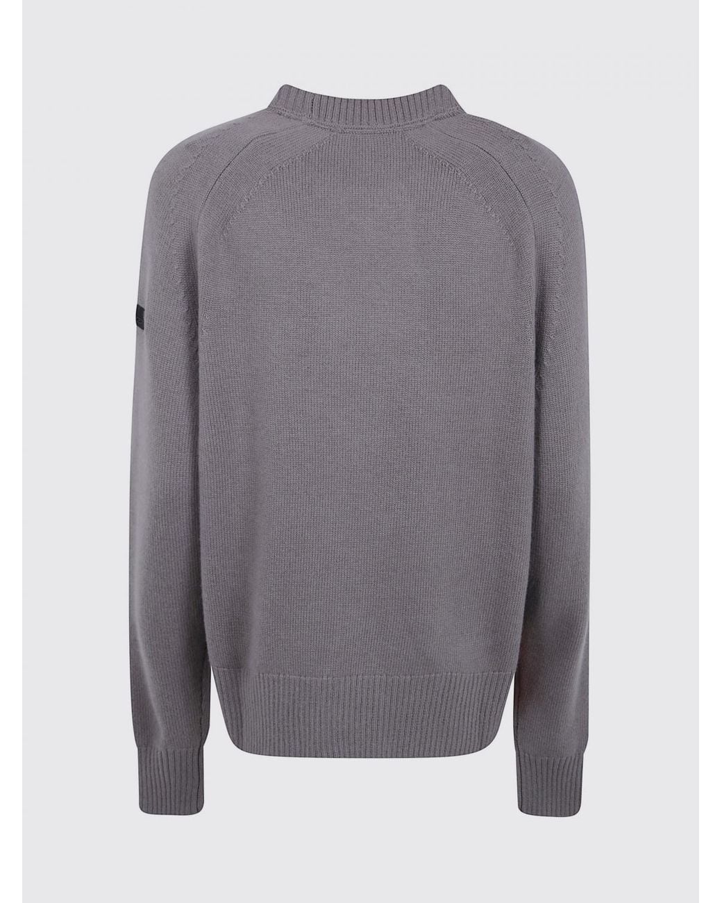 Rrd Gray Wool And Cashmere Blend Crewneck Jumper With Applied Logo for men
