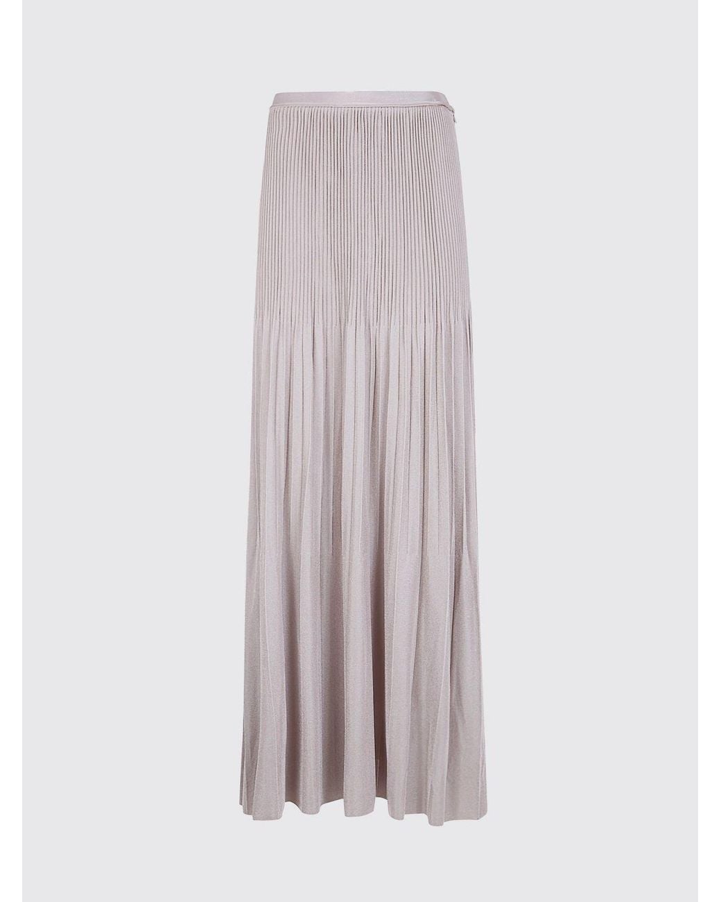 Giorgio Armani Natural Pleated Viscose Skirt