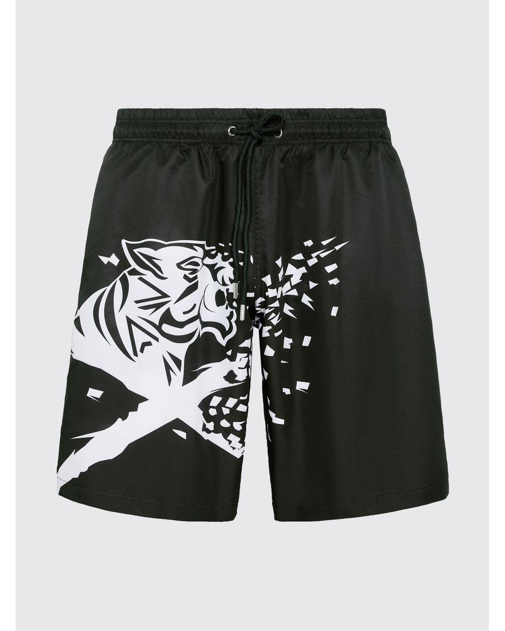 Philipp Plein Black Boxer Swim Trunks With Logo for men
