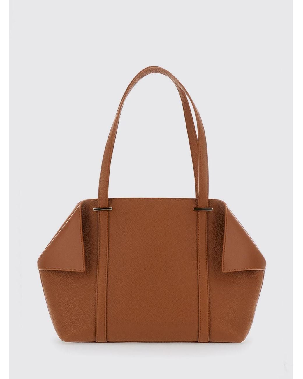 Ferragamo Brown Double Handle Calfskin Leather Shoulder Bag