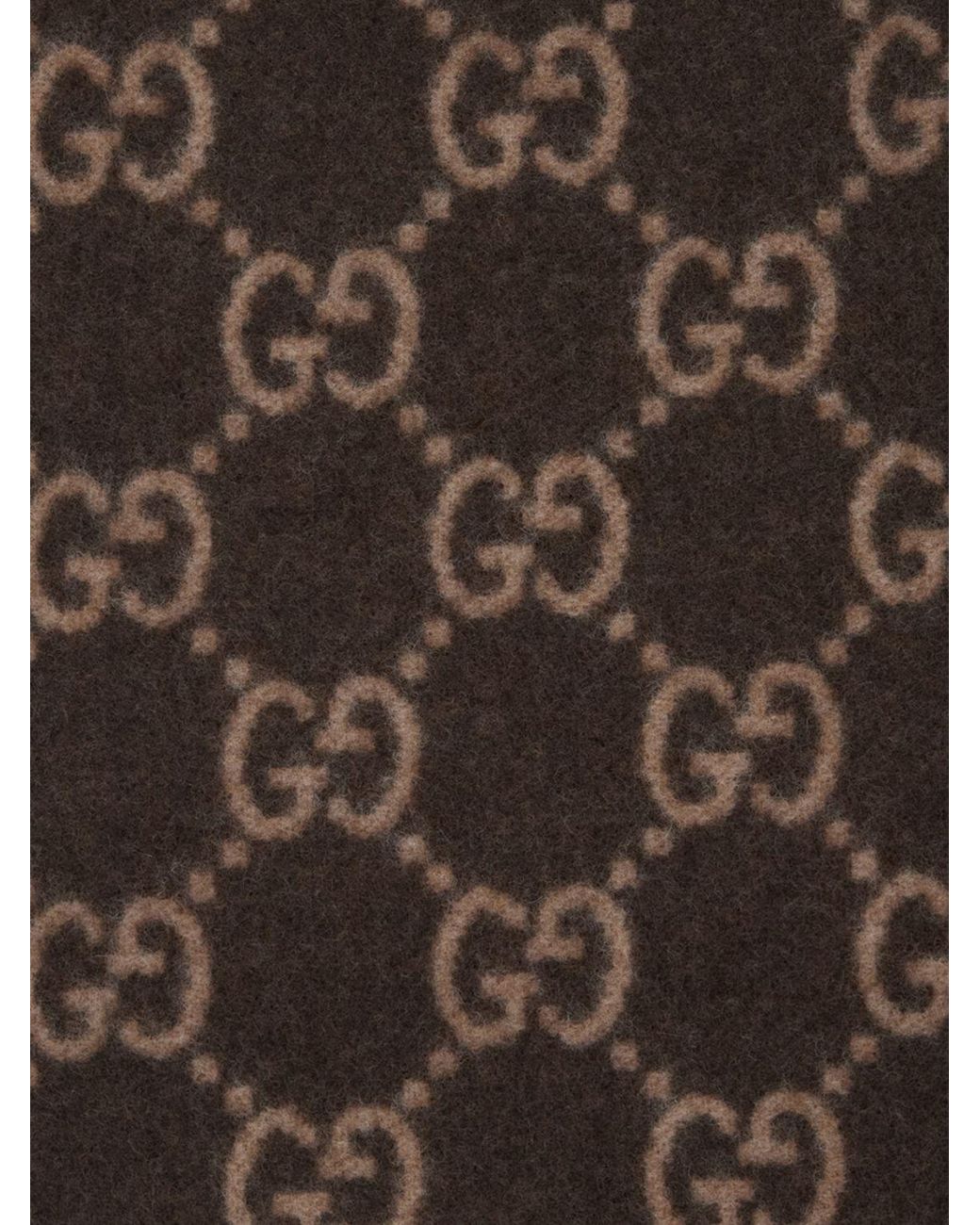 Gucci Black Gg Logo Pure Cashmere Scarf for men