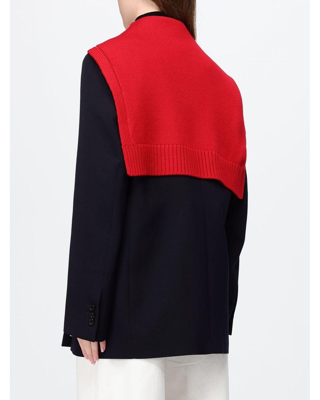 Loewe Blue Wool Double-Breasted Knee-Length Coat With Sailor Collar