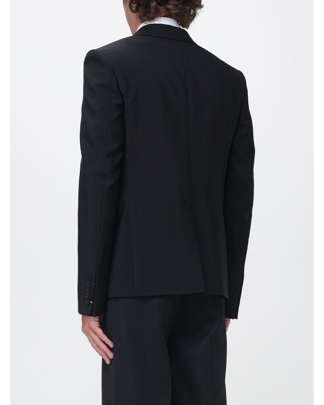 Fendi Blue Slim Fit Single-Breasted Wool And Mohair Blend Blazer for men