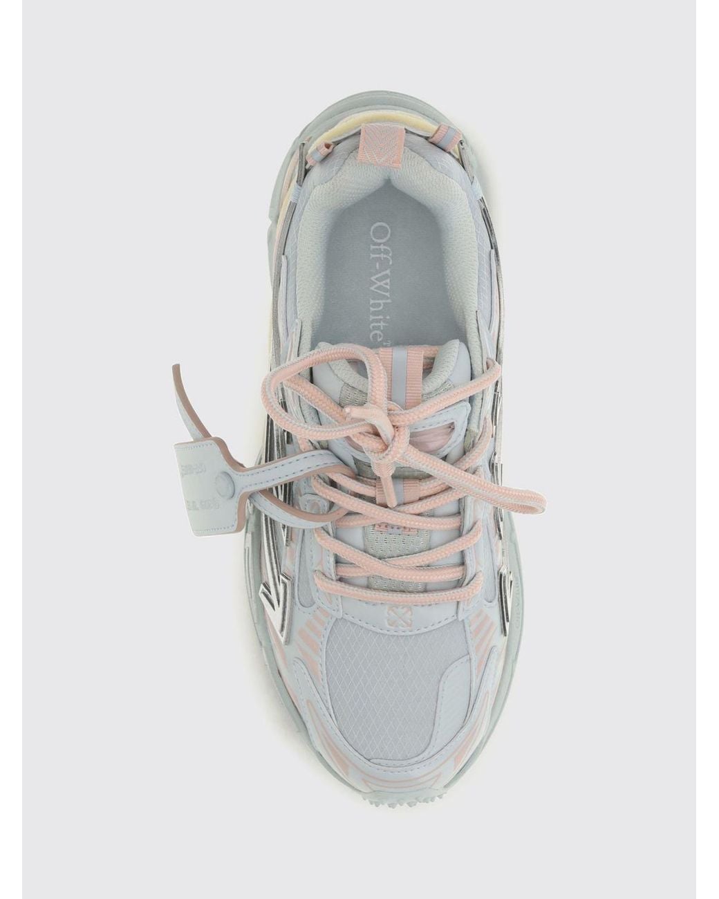 Off-White c/o Virgil Abloh White Be Right Back Low Top Leather And Mesh Sneakers With Serrated Sole