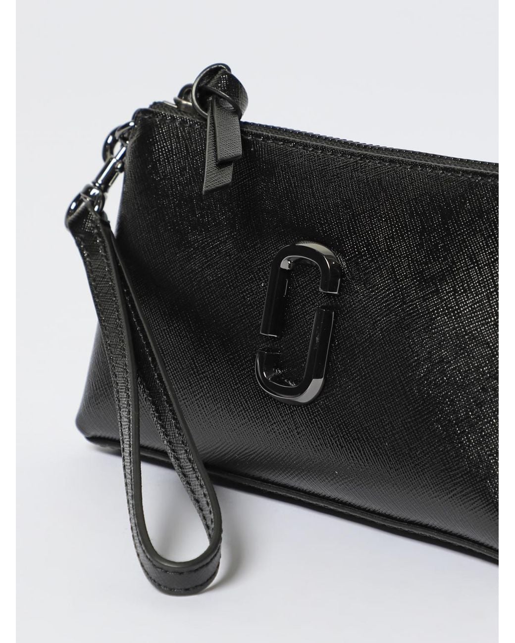 Marc Jacobs Black The Snapshot Wristlet Saffiano Leather Clutch