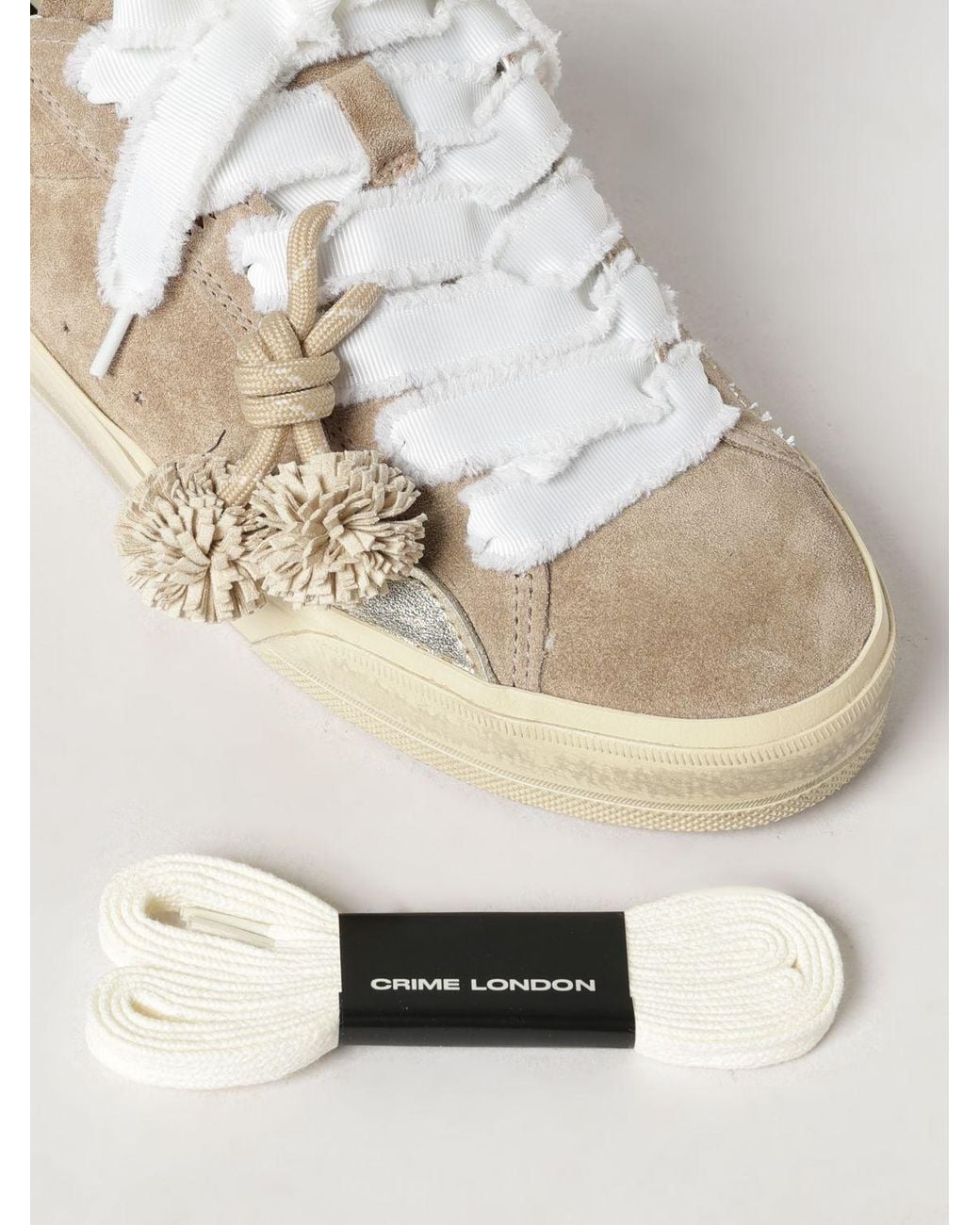 Crime London Natural Deconstructed Low-Top Sneakers