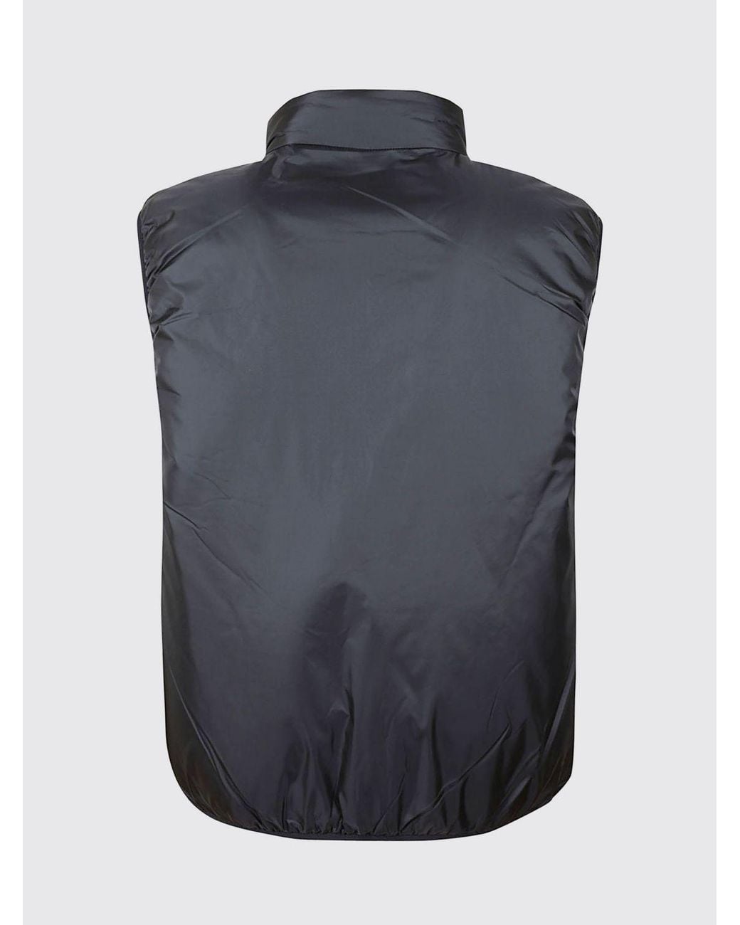 Aspesi Black Padded Technical Nylon Gilet With High Neck And Zip Closure for men