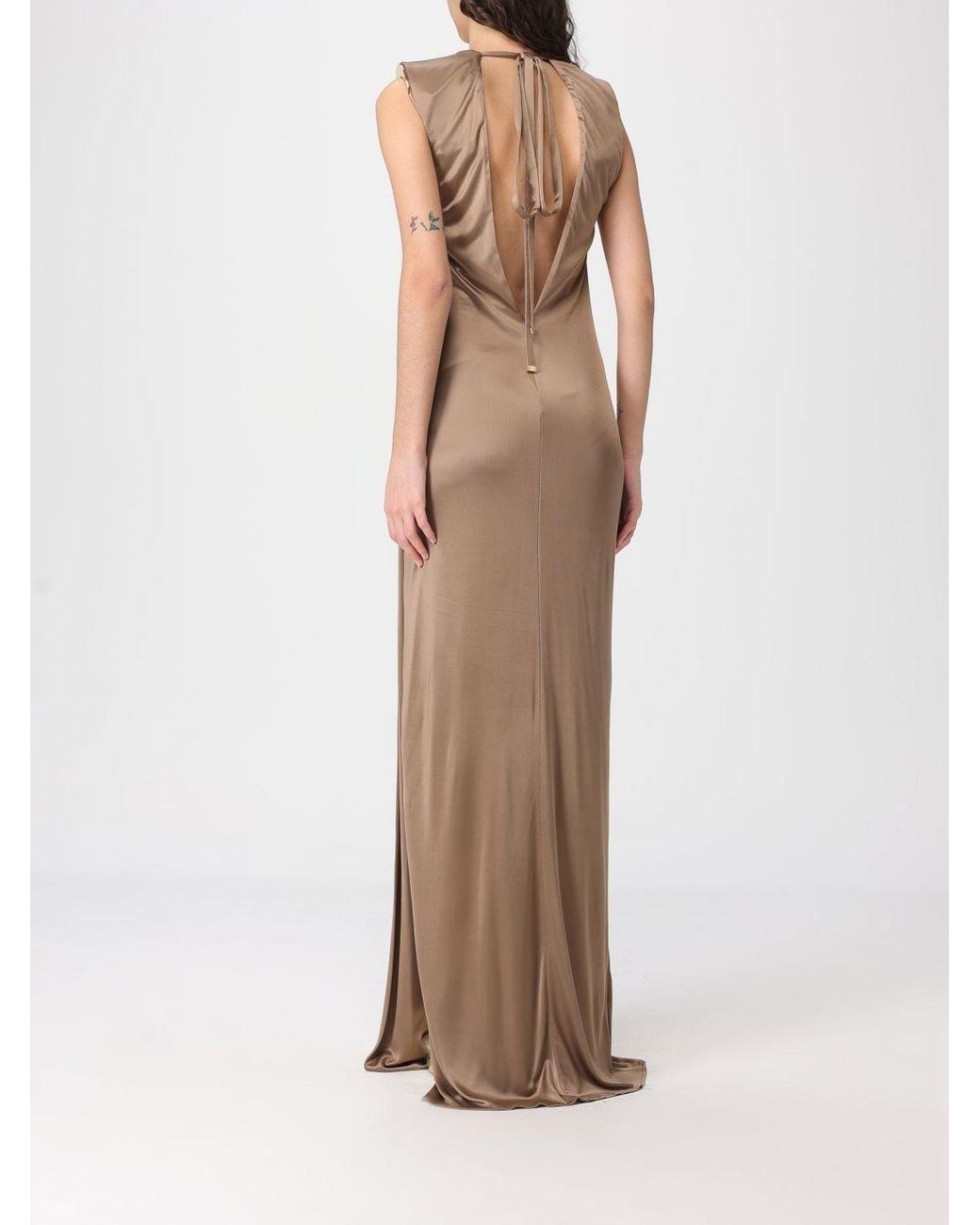 Elisabetta Franchi Natural Long Jersey Dress