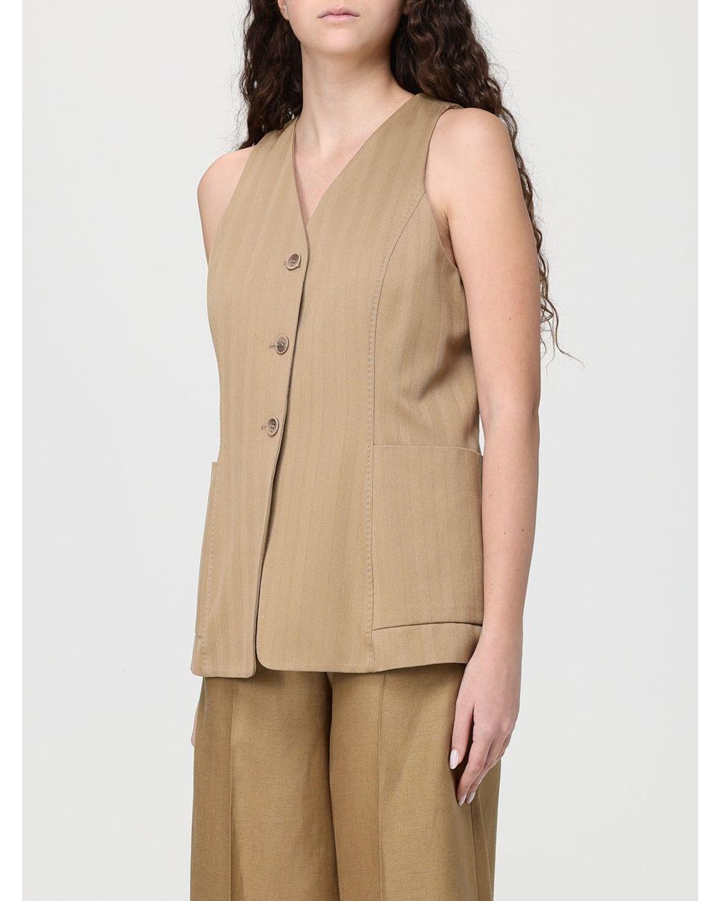 Max Mara Natural Single-Breasted Vest