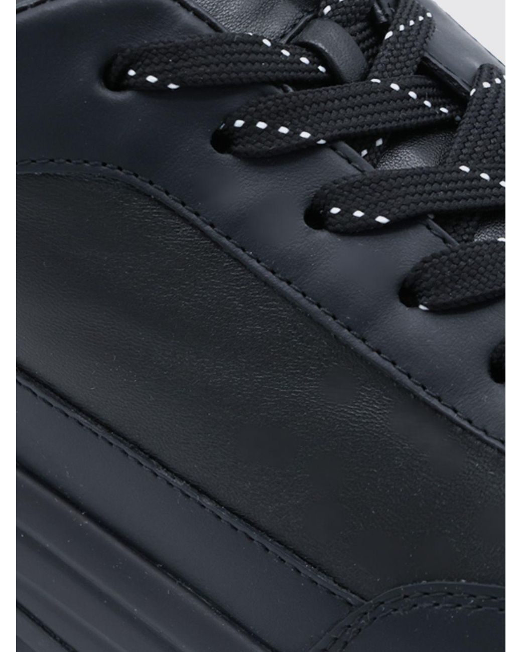 Hogan Blue Hi-Light Smooth Calfskin Leather Sneakers With Tone-On-Tone H Logo for men