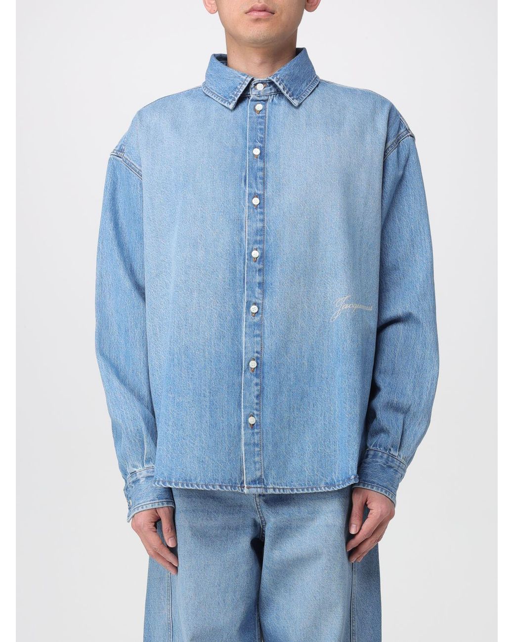 Jacquemus Blue Simon Denim Shirt for men
