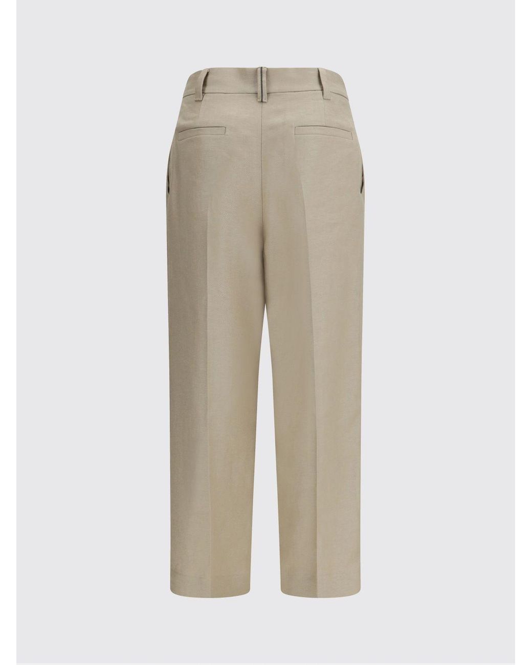 Brunello Cucinelli Natural Linen Palazzo Trousers