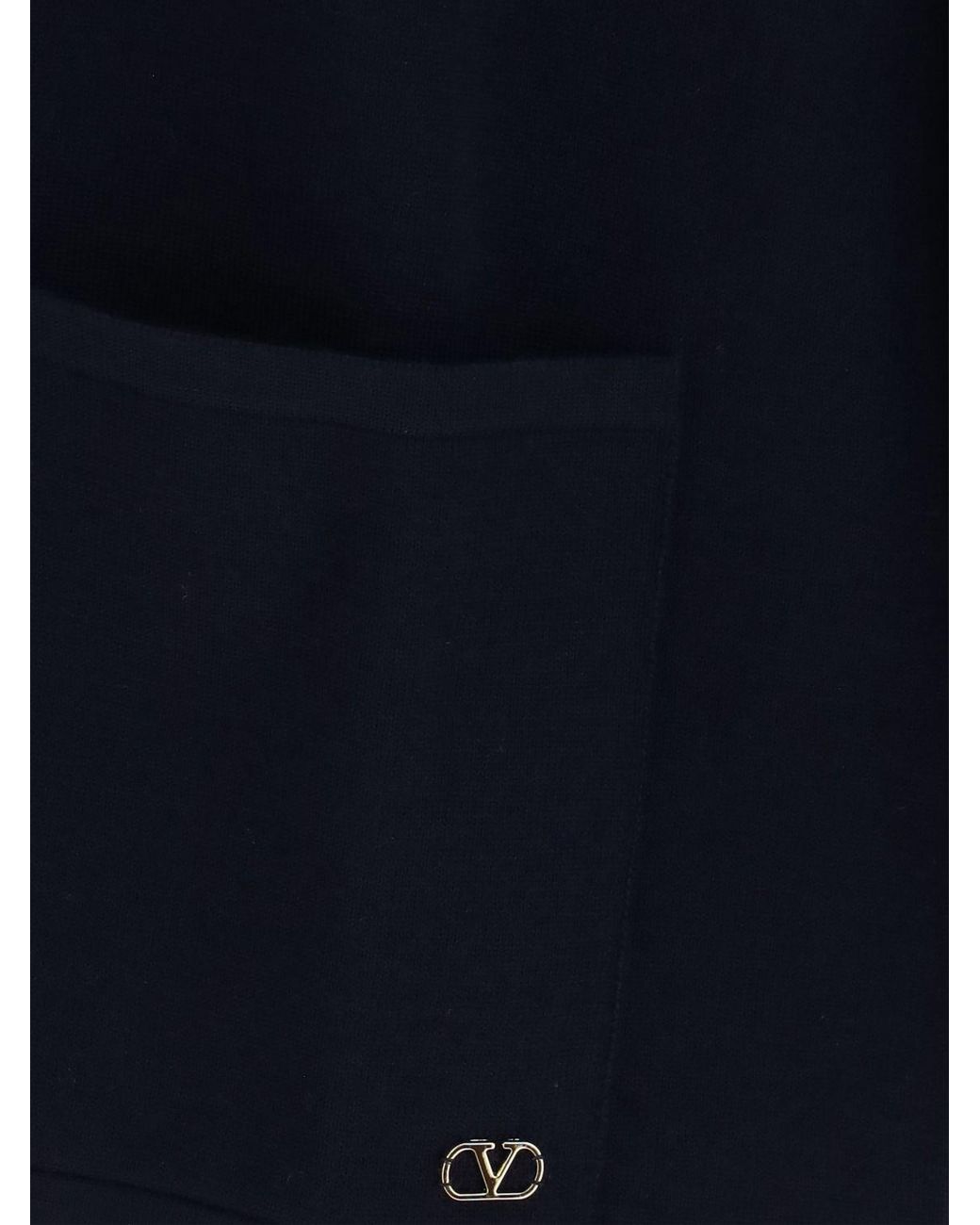 Valentino Blue Merino Wool Cardigan With Patch Pocket for men